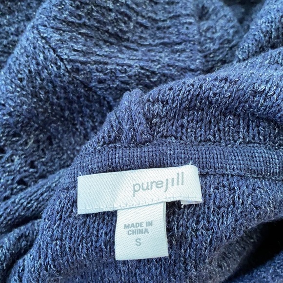 J Jill Blue Hooded Sweater Small - Picture 5 of 6
